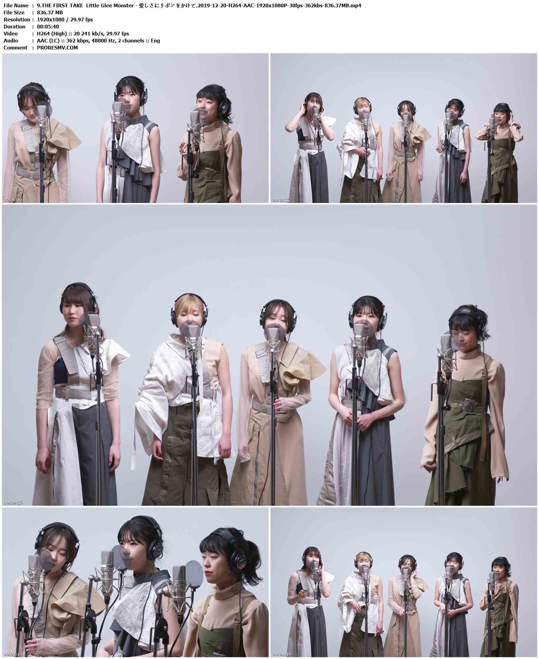 9.THE FIRST TAKE Little Glee Monster - 爱しさにリボンをかけて.2019-12-20-H264-AAC-1920x1080P-30fps-362kbs-836.37MB官方MV_高清MV
